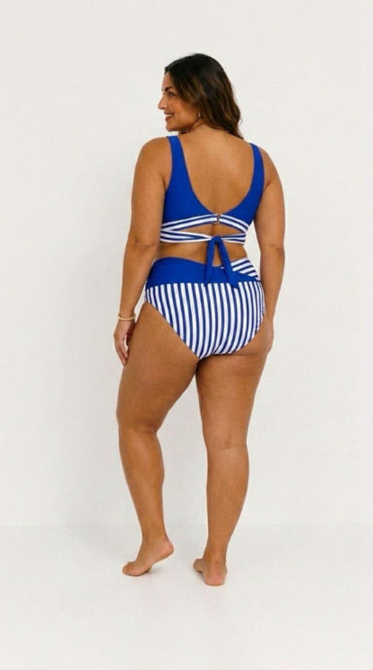 Danielle – Striped Crossover Bikini Set