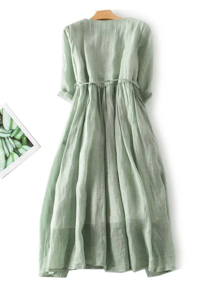 Krystyn | Stylish Linen-Look Dress