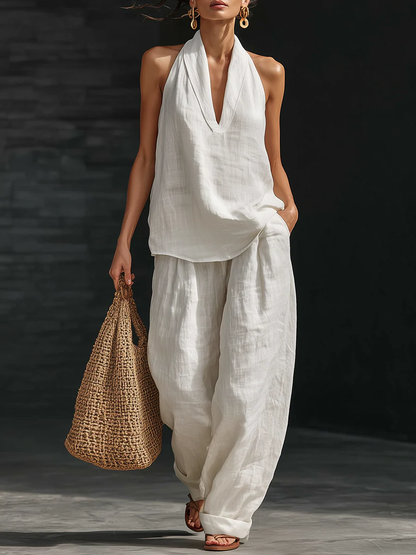 Dianne – Halter Top and Wide-Leg Pants Set
