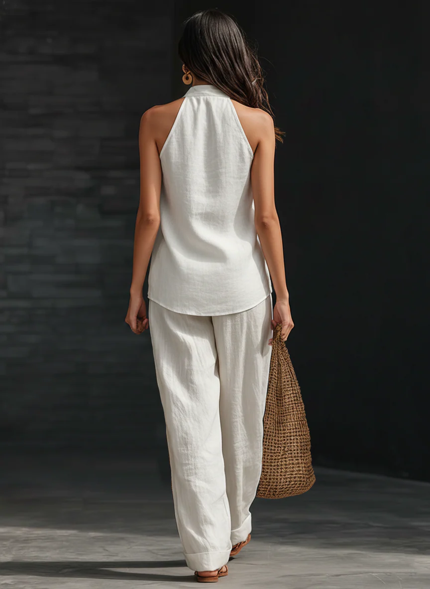 Dianne – Halter Top and Wide-Leg Pants Set