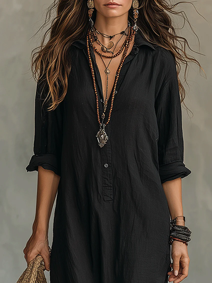 Ava | Oversized Button Maxi Dress