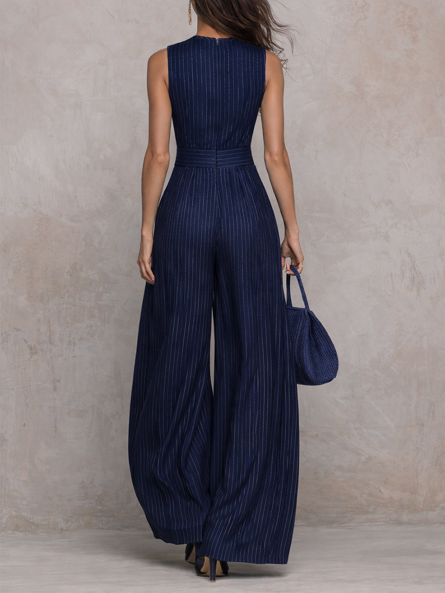 Felicia – Striped Wide-Leg Elegant Jumpsuit