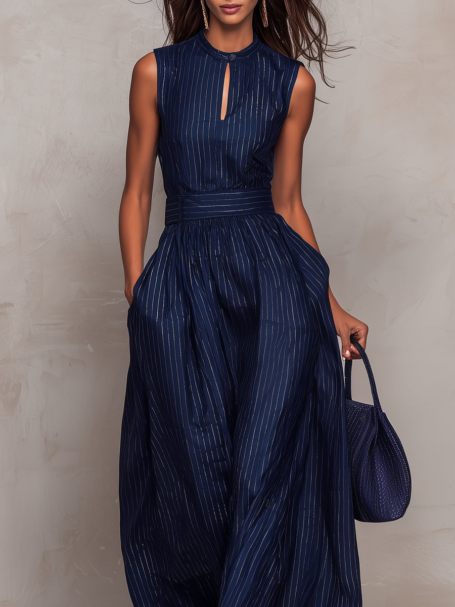 Felicia – Striped Wide-Leg Elegant Jumpsuit