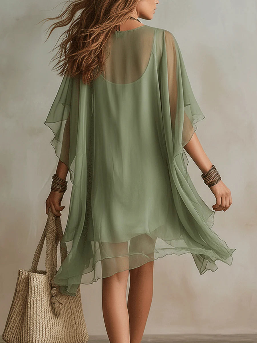Zalia | Sheer Flow Tunic Dress