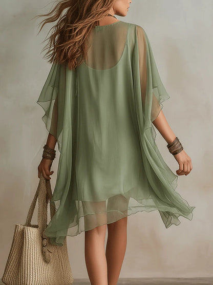 Zalia | Sheer Flow Tunic Dress