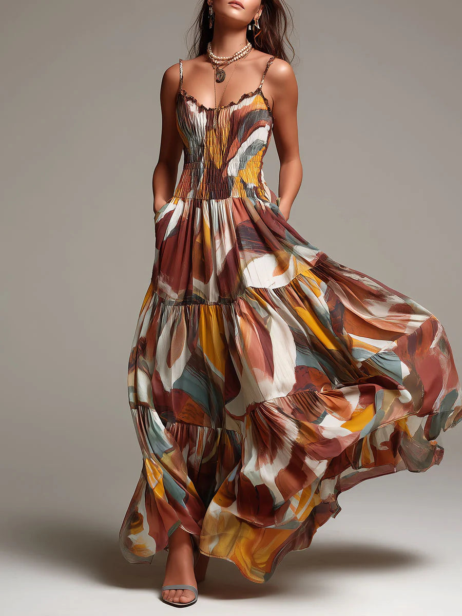 Sophia | Abstract Flow Maxi Dress
