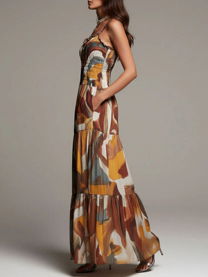 Sophia | Abstract Flow Maxi Dress