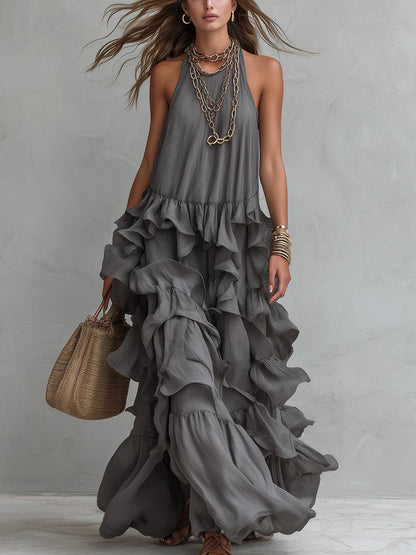 Sequoia | Layered Ruffle Halter Maxi