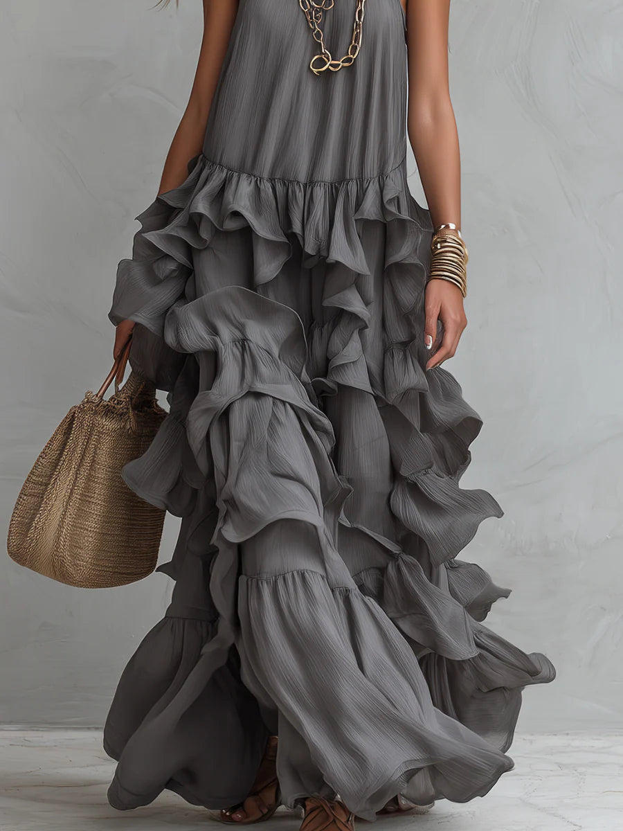 Sequoia | Layered Ruffle Halter Maxi