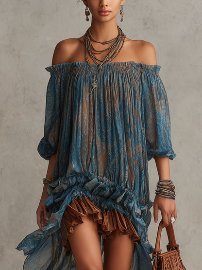 Quincy | Off-Shoulder Boho Mini Dress