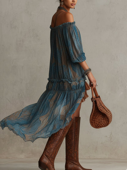 Quincy | Off-Shoulder Boho Mini Dress