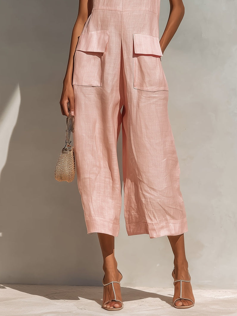 Zaniya | Minimal Linen-Look Jumpsuit