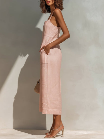 Zaniya | Minimal Linen-Look Jumpsuit