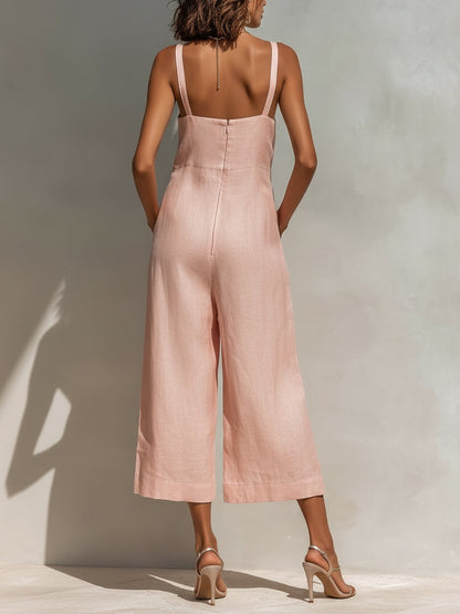 Zaniya | Minimal Linen-Look Jumpsuit