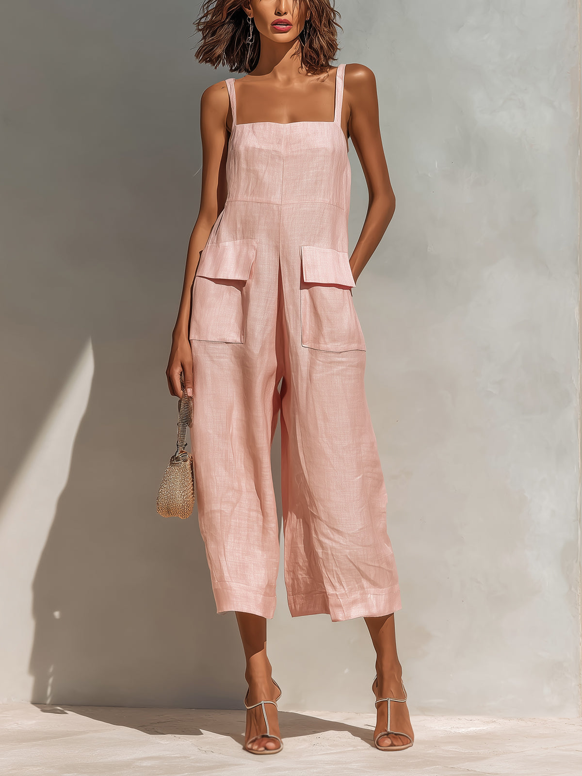 Zaniya | Minimal Linen-Look Jumpsuit