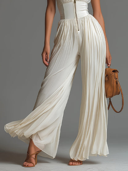 Henrietta – Pleated Wide-Leg Elegant Jumpsuit