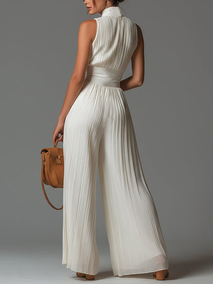 Henrietta – Pleated Wide-Leg Elegant Jumpsuit