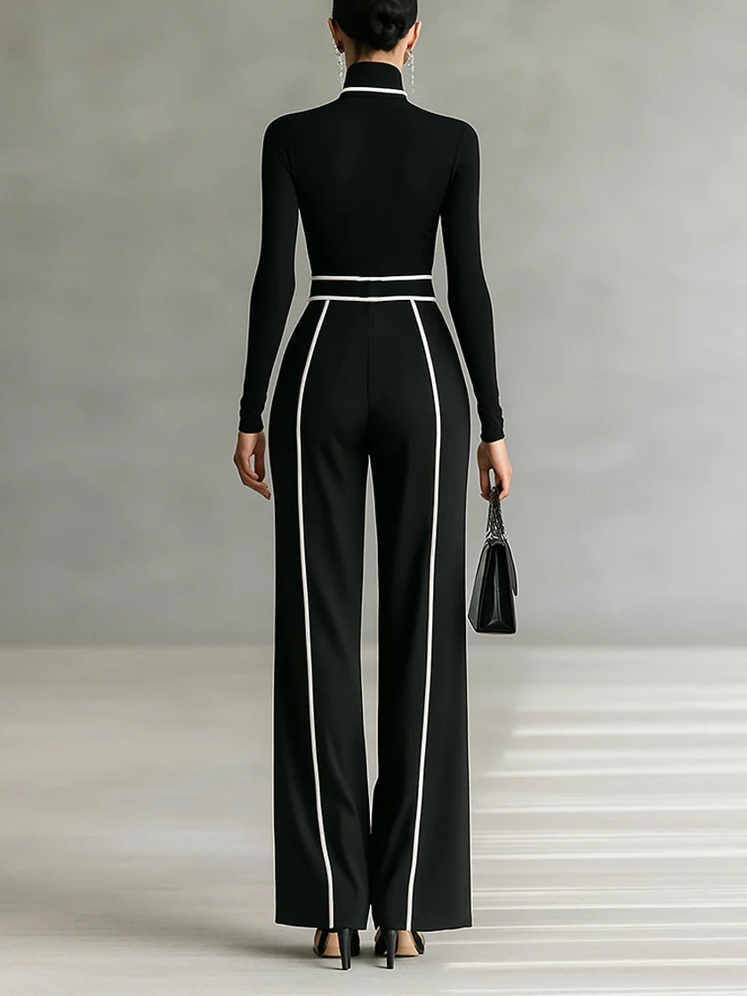 Violet | Turtleneck Wide-Leg Pants Set