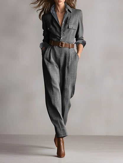 Hannah | Elegant Checkered Jumpsuit