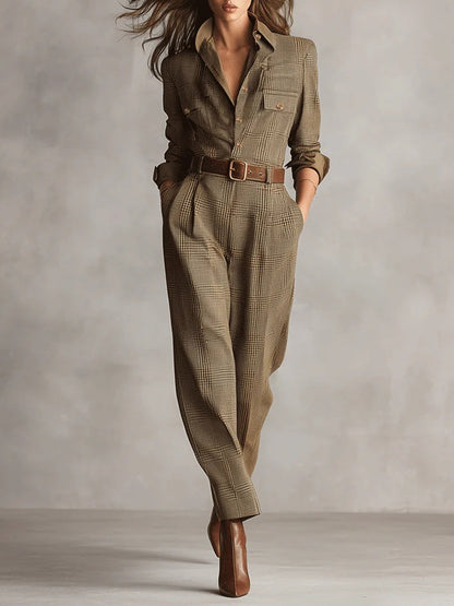 Hannah | Elegant Checkered Jumpsuit