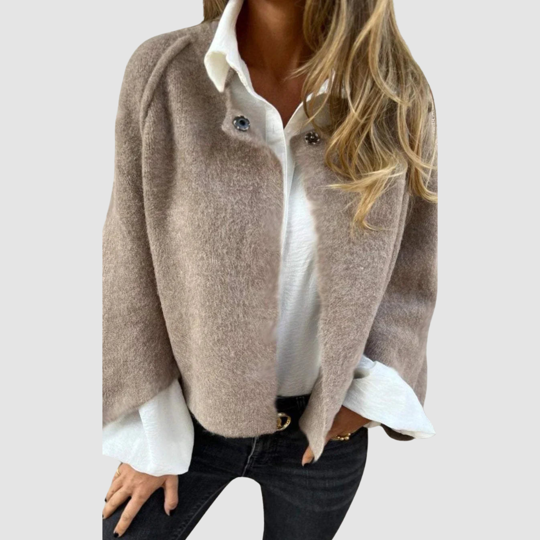 Cora – Soft Knit Cardigan with Jewel Buttons