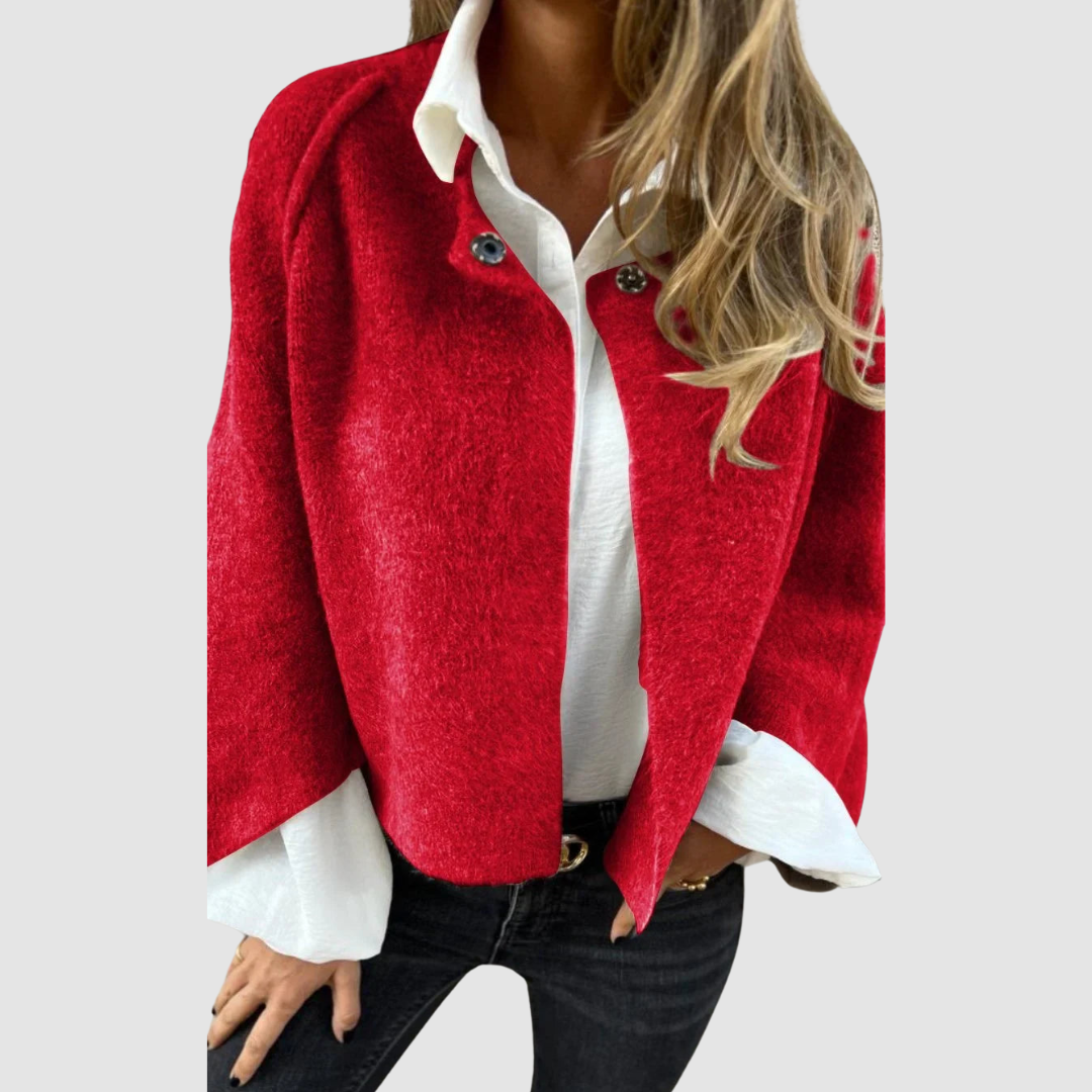 Cora – Soft Knit Cardigan with Jewel Buttons