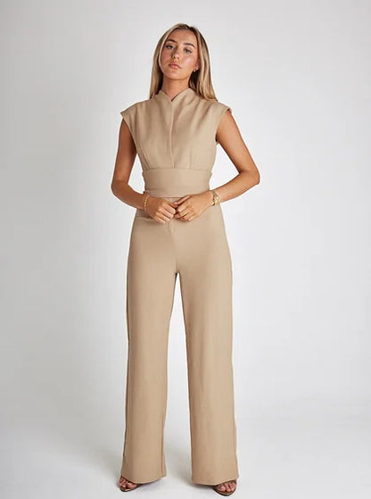 Elvira – Sleeveless Belted Wide-Leg Jumpsuit