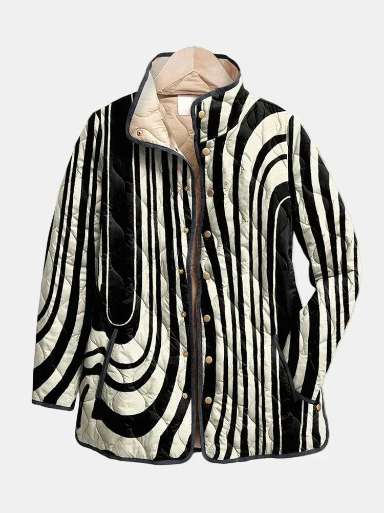 Jacqueline – Quilted Abstract Print Jacket