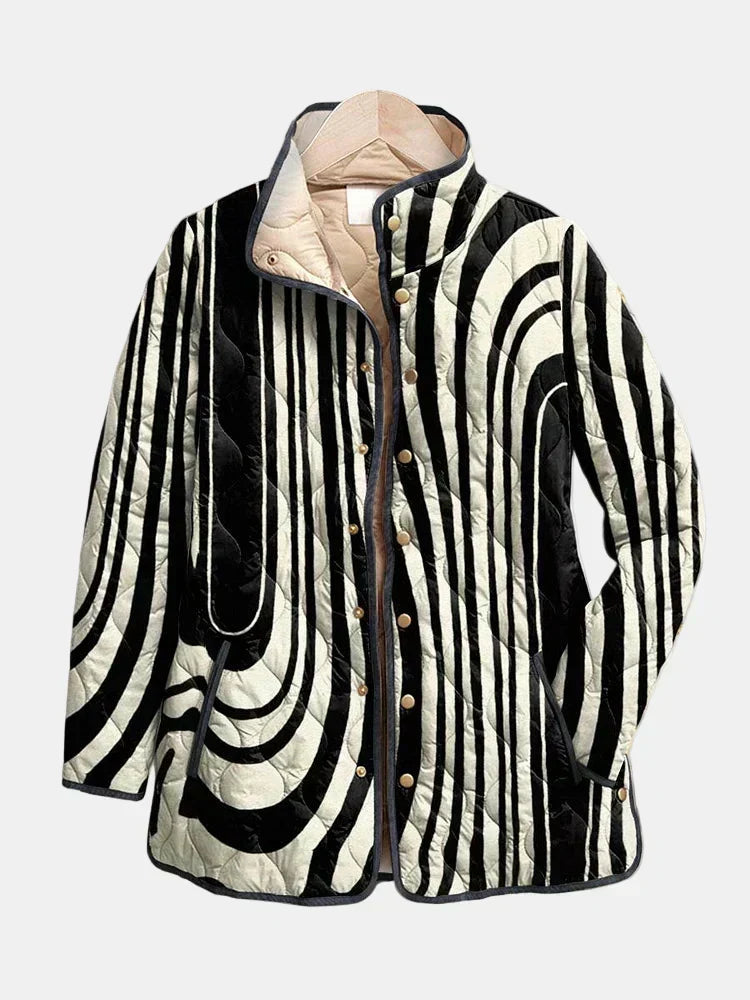Selene | Casual Quilted Jacket with Abstract Geometric Design