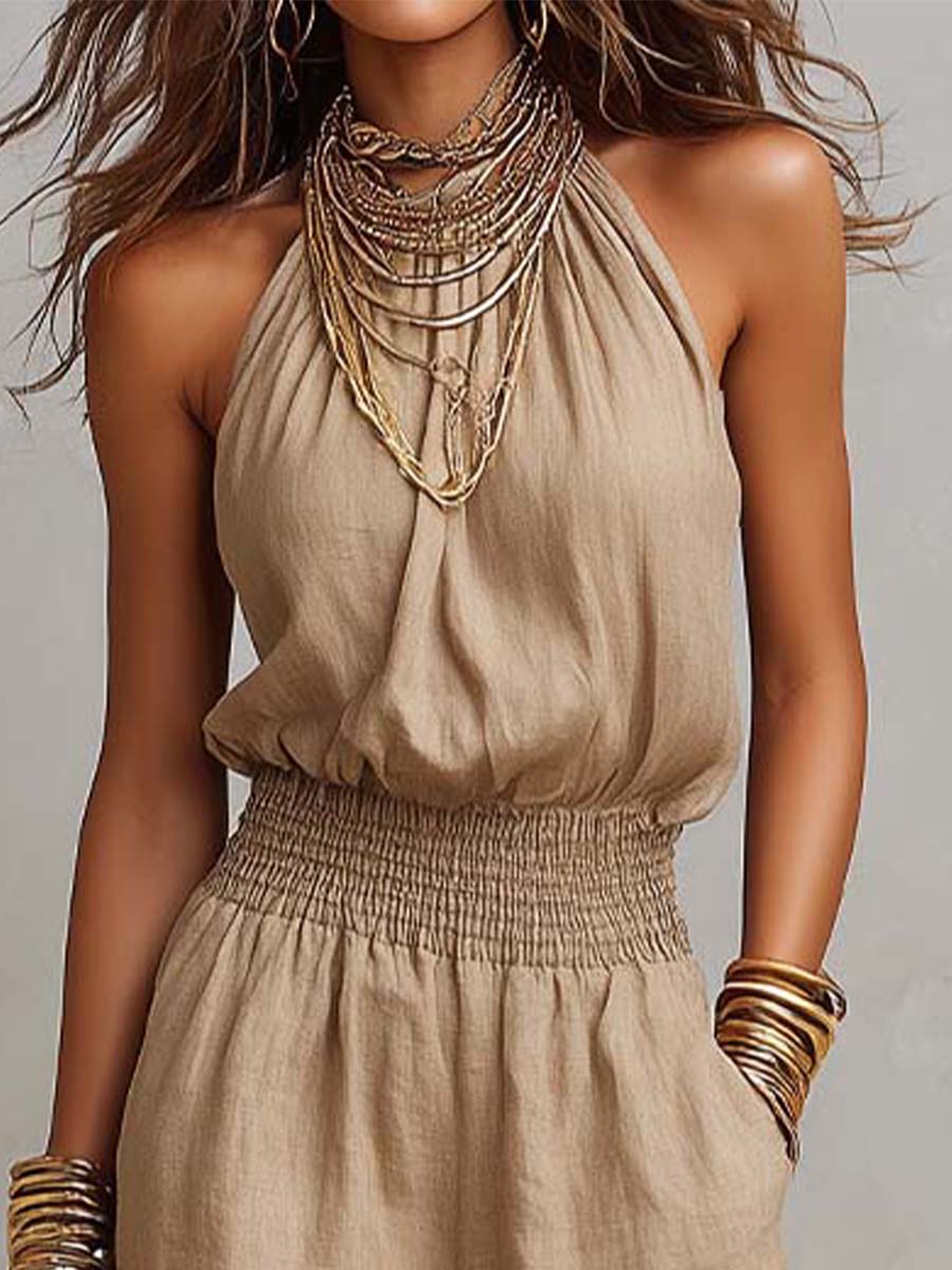 Ruth – Halter Neck Wide-Leg Jumpsuit