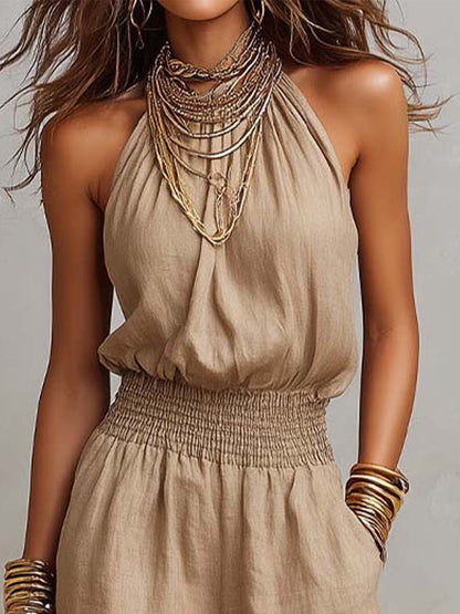Ruth – Halter Neck Wide-Leg Jumpsuit