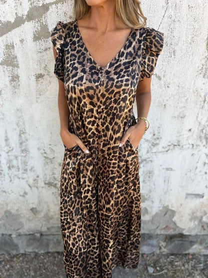 Pamela – Animal Print Tiered Midi Dress