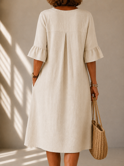 Eleanor – Relaxed Button Midi Dress