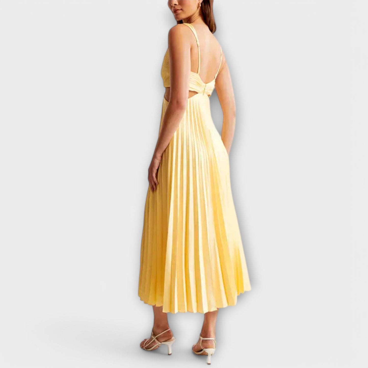 Marian | Elegant Midi Evening Dress with Pleating