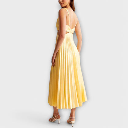 Marian | Elegant Midi Evening Dress with Pleating