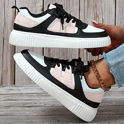 Janet – Lace-Up Colourblock Platform Sneakers
