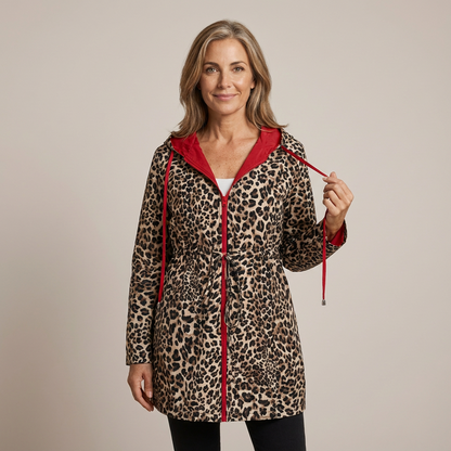 Lorraine – Reversible Hooded Jacket with Leopard Lining