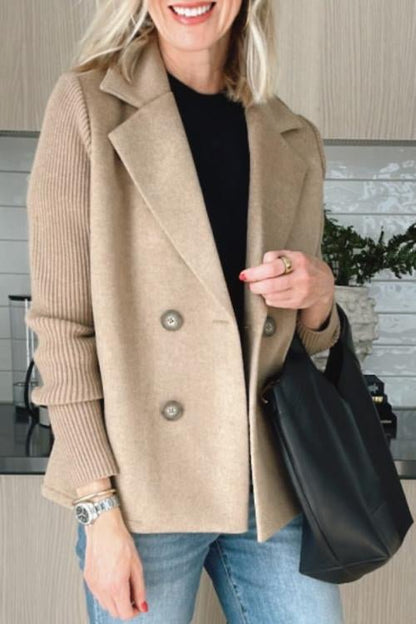 Mildred – Elegant Knit Sleeve Double-Breasted Vest