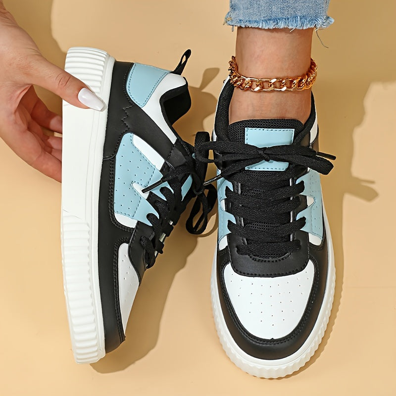 Janet – Lace-Up Colourblock Platform Sneakers