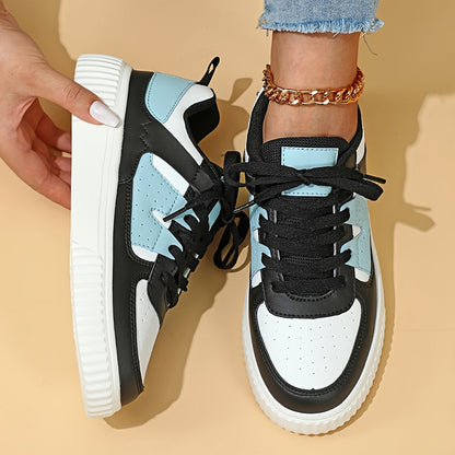 Janet – Lace-Up Colourblock Platform Sneakers