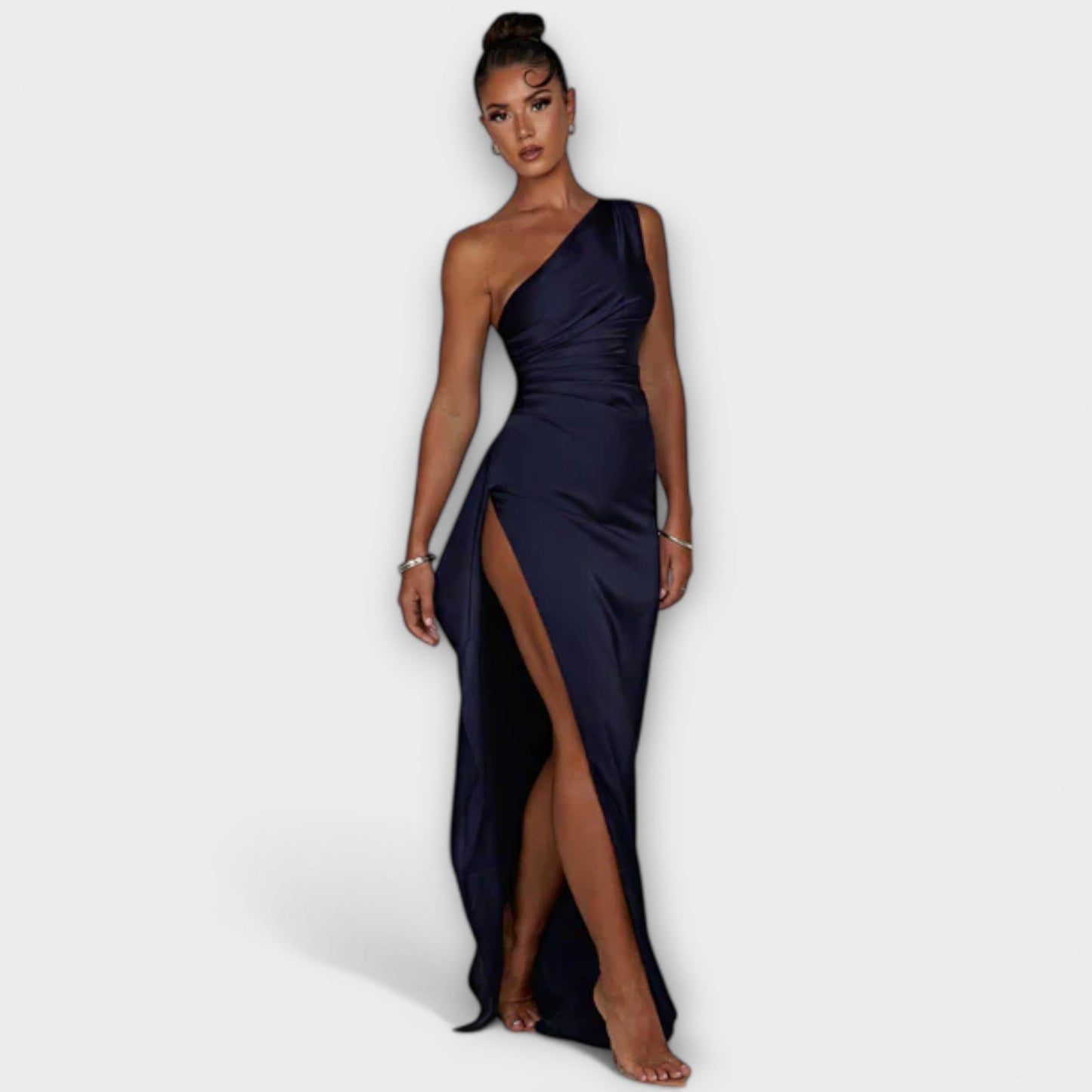 Gracie | Asymmetrical Maxi Dress with Draping on One Arm