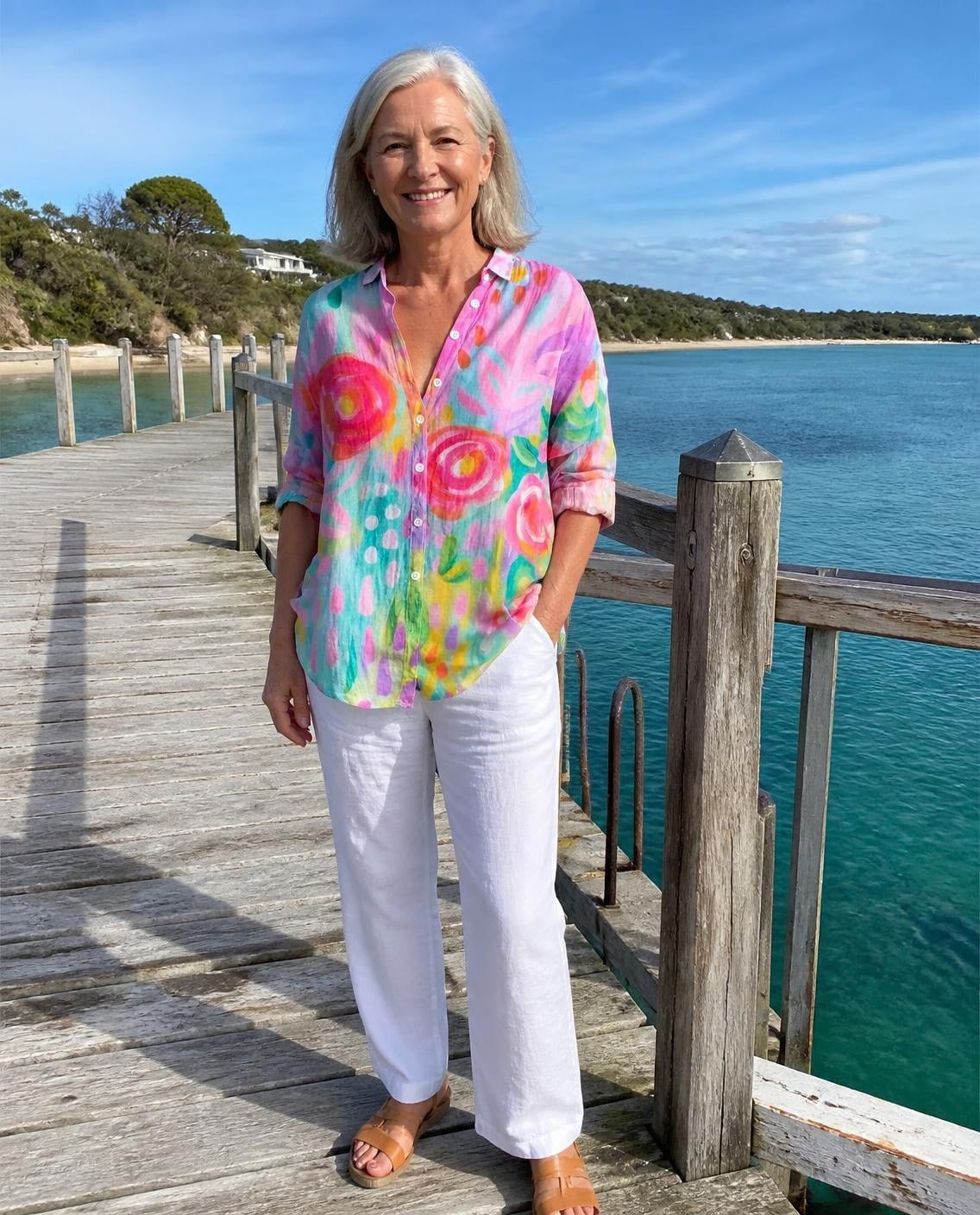 Kristy – Artistic Floral Print Blouse