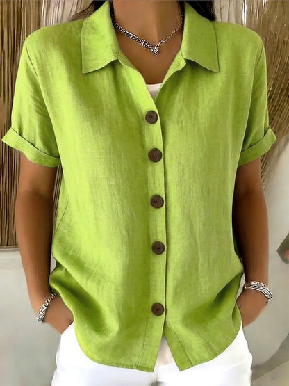 Melanie – Classic Button-Front Woven Shirt