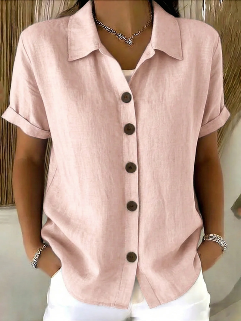 Melanie – Classic Button-Front Woven Shirt
