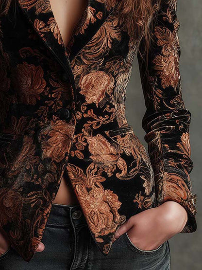 Gladys – Baroque Floral Tailored Blazer