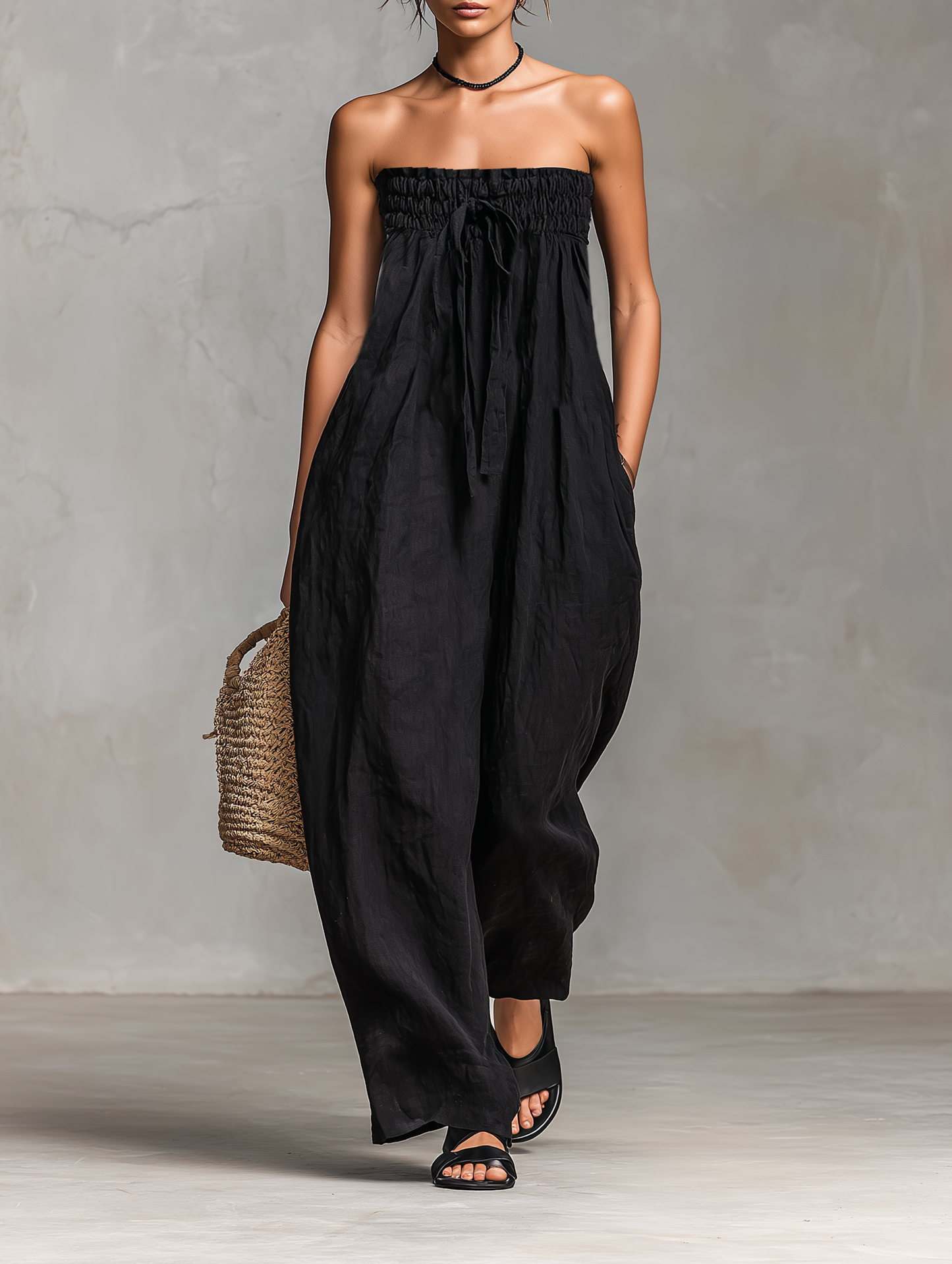 Vivian – Strapless Wide-Leg Relaxed Jumpsuit