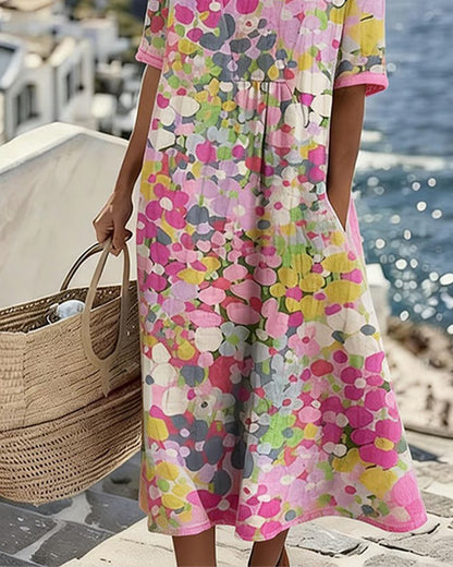 Vicki – Floral Print Relaxed Midi Dress