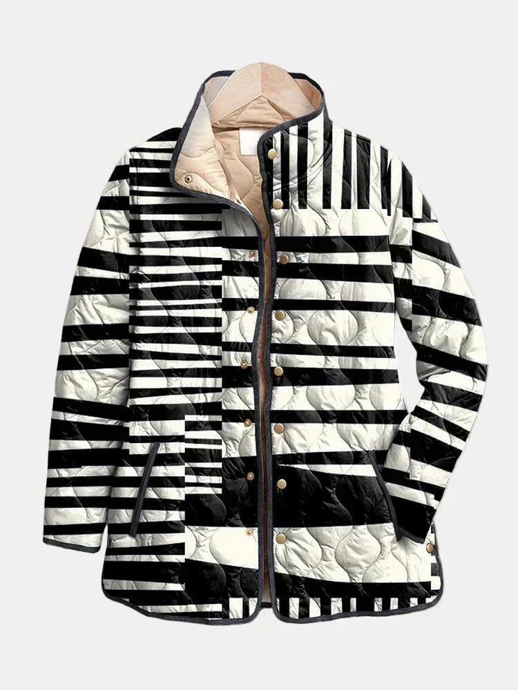 Katherine – Striped Quilted Statement Jacket