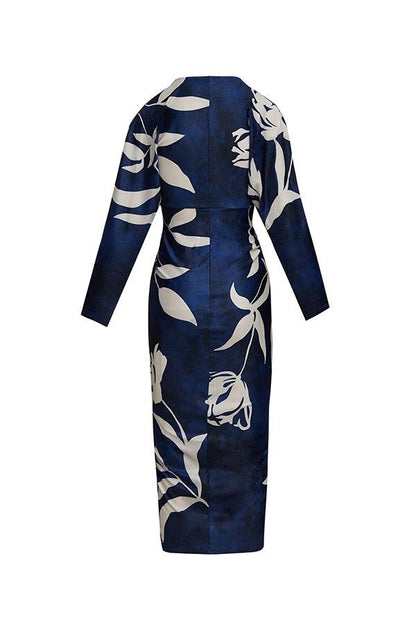 Elaina | Sun Escape Unique Print Dolman Midi Dress