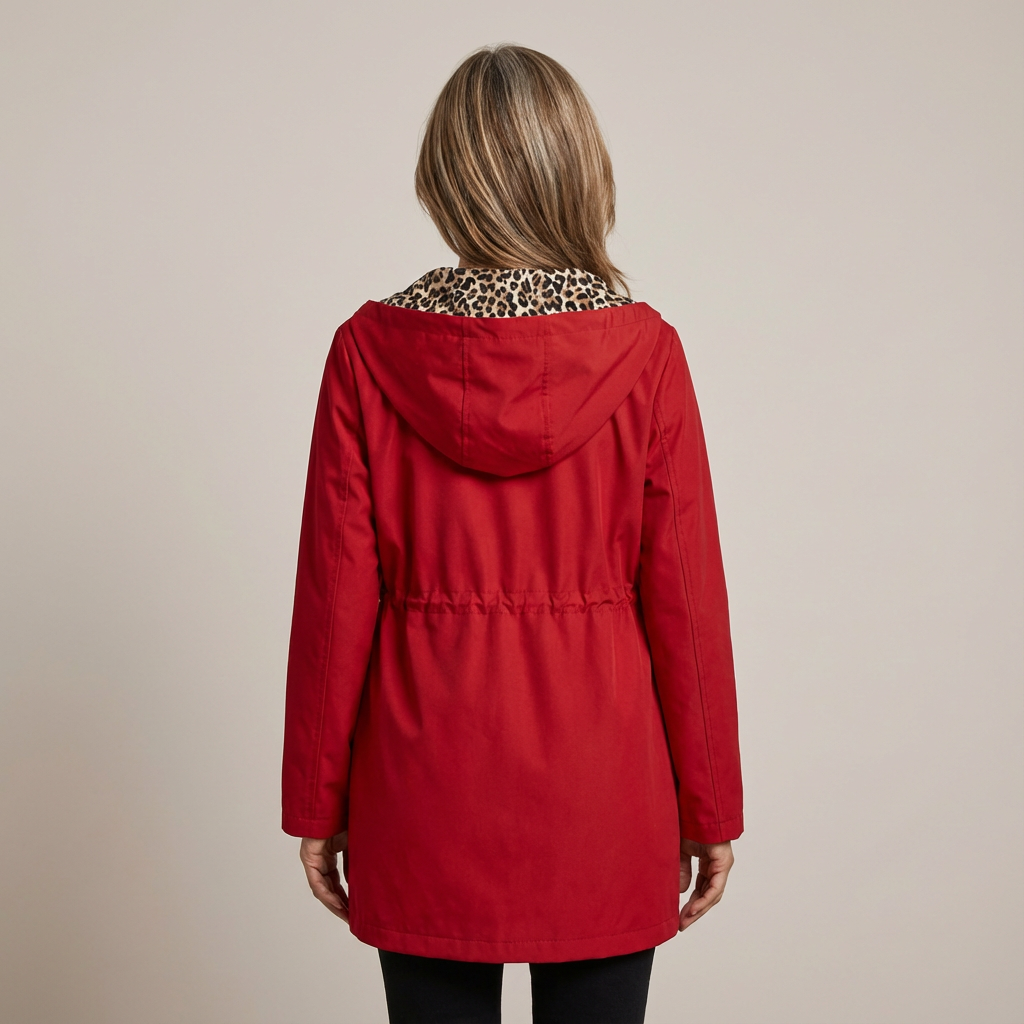Lorraine – Reversible Hooded Jacket with Leopard Lining